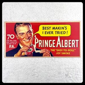 1930s Prince Albert Tobacco Vintage Advertising Sign 22" Cardboard Store Display